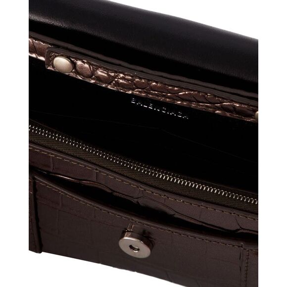 Hourglass Wallet on chain - Balenciaga - Leather - Dark Bronze - Picture 4 of 4